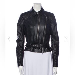 Rebecca Minkoff Black Lambskin Leather Biker Jacket